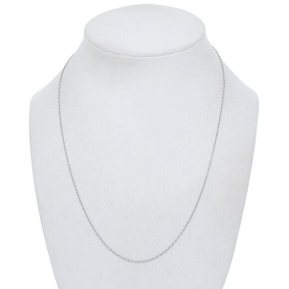 Vintage Italian Sterling Silver 925 1.1mm Cable Chain Necklace 18.5" - Picture 1 of 3